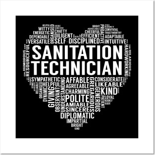 Sanitation Technician Heart Posters and Art